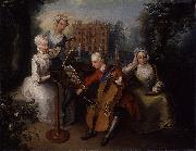 Mercier, Philippe and his sisters oil painting